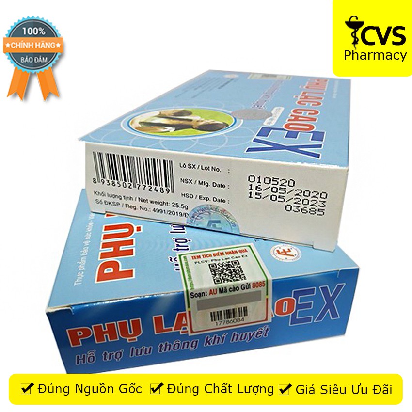 Phụ Lạc Cao EX - Hộp 30 viên uống Hỗ trợ giảm đau bụng kinh, bế kinh và kinh nguyệt không đều - cvspharmacy