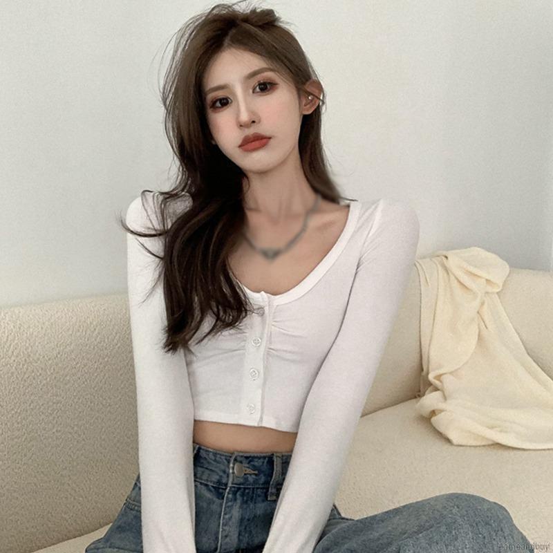 Áo Thun Lửng Tay Dài Thời Trang Dành Cho Nữ