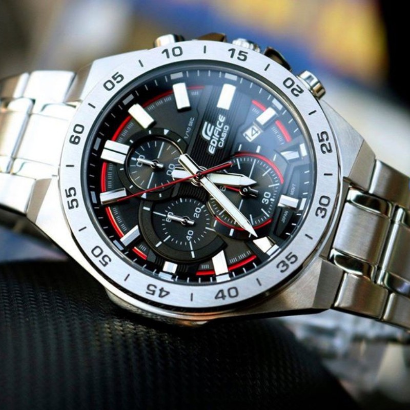 Đồng hồ nam Casio EFR 564D Demi 44mm chống nước, dây kim loại sang trọng