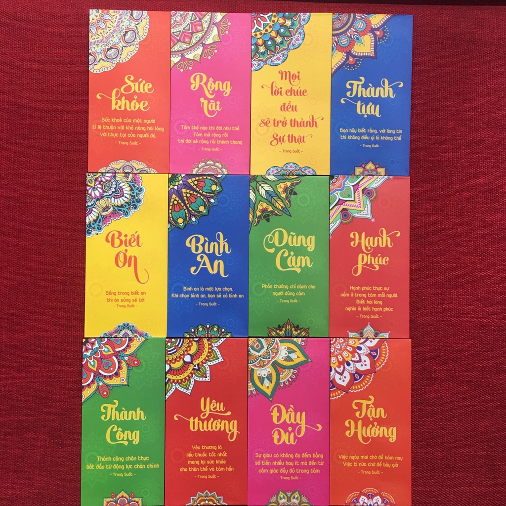 Bộ Lì xì Trong Suốt họa tiết nhà Phật Mandala [Tuyệt đẹp] - sự hoàn hảo của thế giới trong mắt Chư Phật