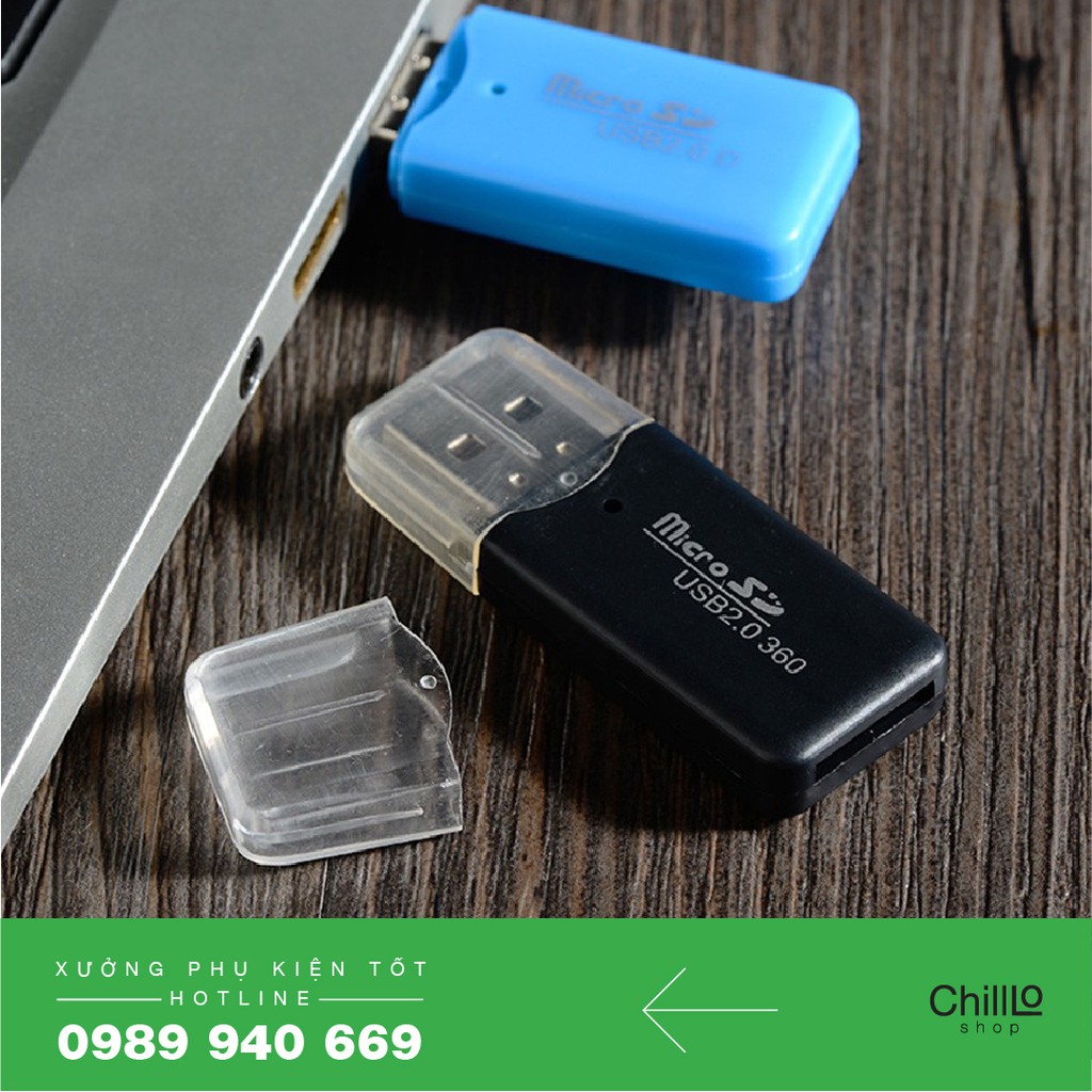 Đầu Đọc Thẻ Nhớ Micro SD/ SDHC/ TF/ T-Flash Cổng USB 2.0 Tốc Độ Cao - Truyền &amp; Kết Nối Thẻ Nhớ Điện Thoại Tới PC/ Laptop