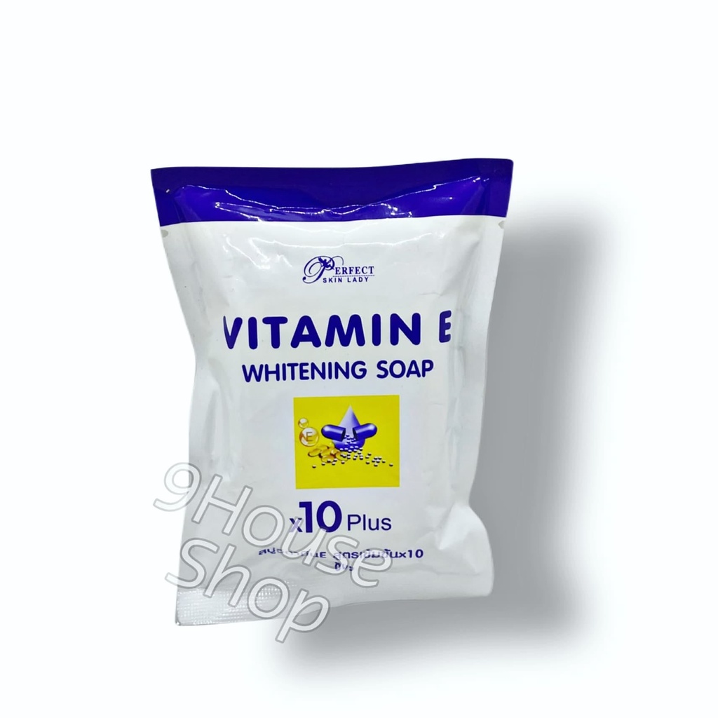 (Perfect Skin Lady) 01 Xà Phòng Trắng Da Dưỡng Ẩm Vitamin E Whitening x10 Plus Thái  Lan 80gram