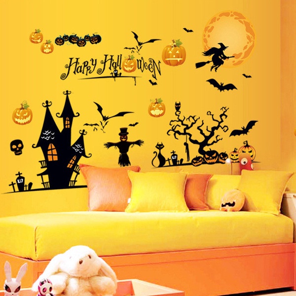 Decal dán kính tường trang trí halloween lễ hội hóa trang