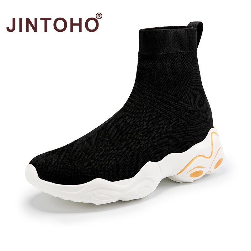 Giày Bốt Thể Thao Phối Tất Màu Đen Thời Trang 2022 Chất Lượng Cao Cho Cặp Đôi