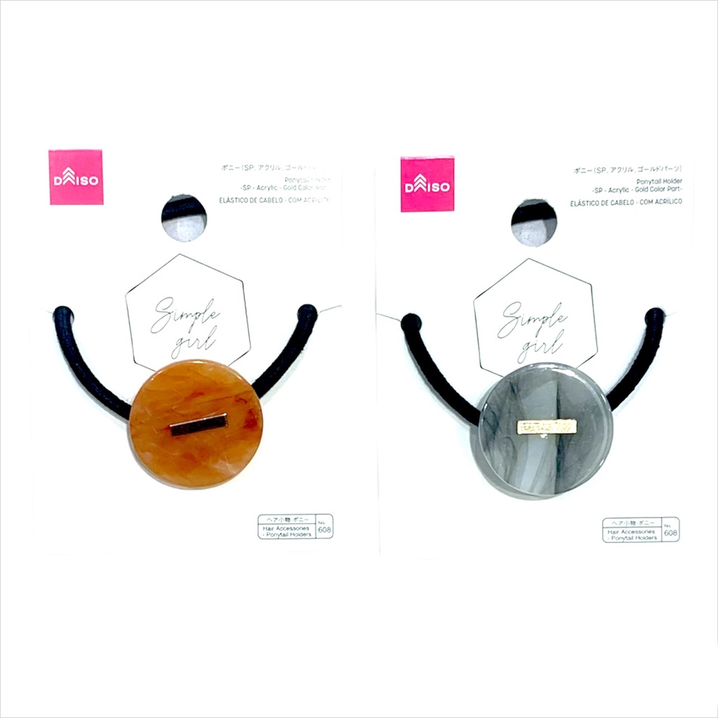 Daiso Cột tóc SP có đính đá màu vàng