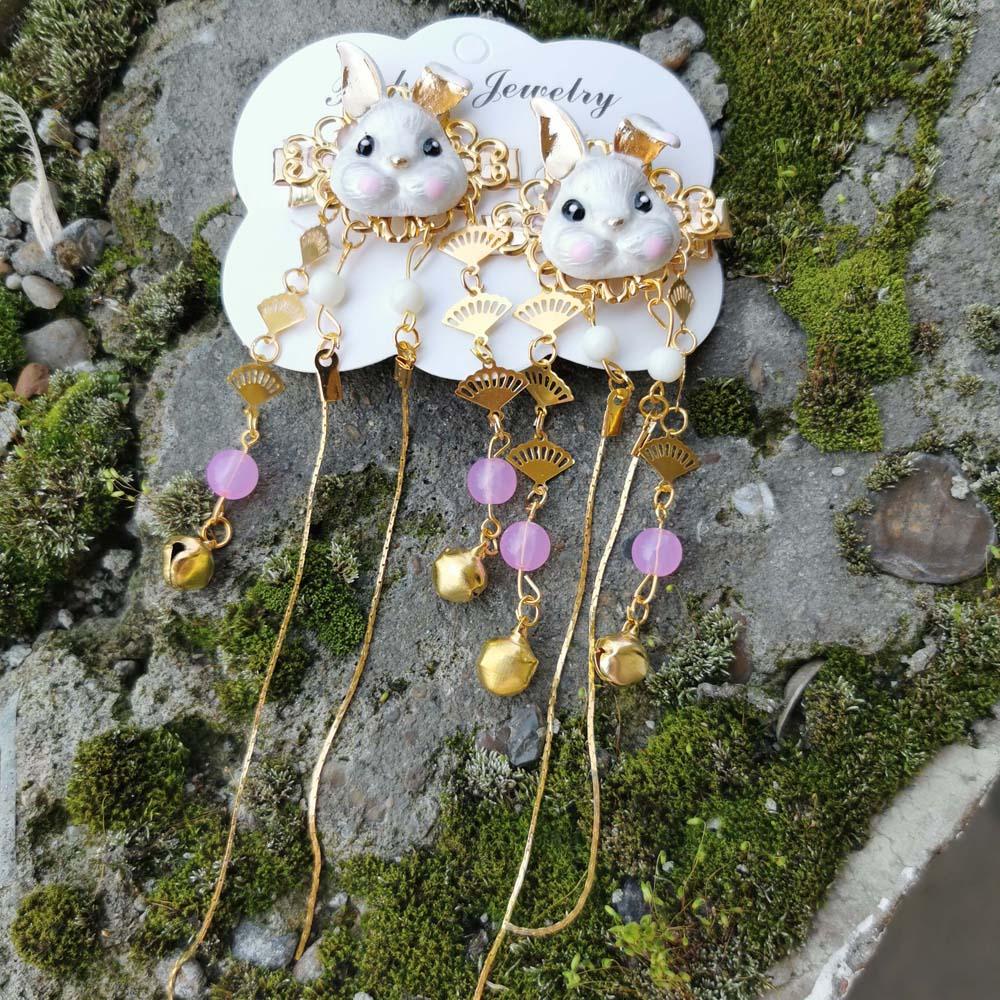 Trâm Cài Tóc Hình Thỏ Phong Cách Hanfu Cổ Điển 2Lip