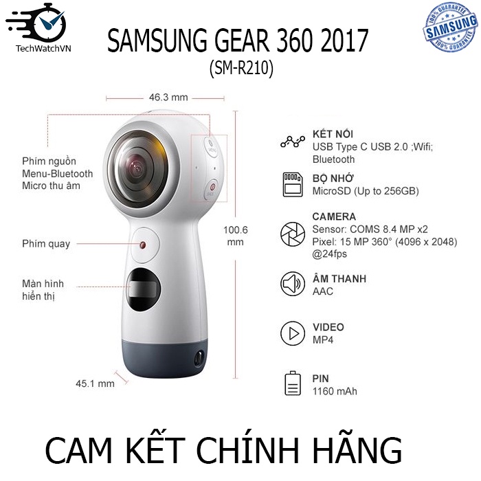 Camera Samsung Gear 360 2017 DM (SM-R210)