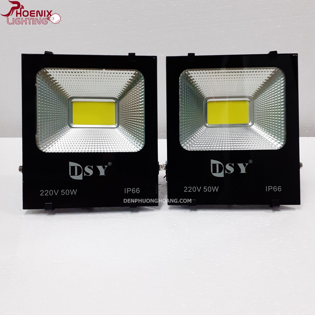 Đèn Pha Led Siêu Sáng 50W COB 5054 Trắng/Vàng Tiết Kiệm Điện