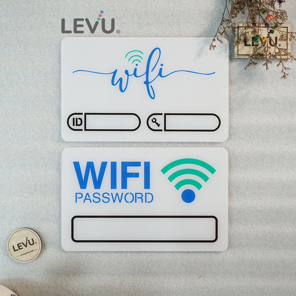Bảng wifi mica decor ghi thông tin wifi dán tường trang trí free wifi