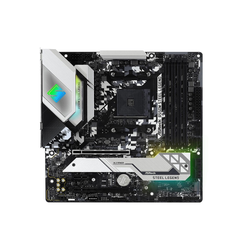 Mainboard Bo Mạch Chủ ASROCK B550M STEEL LEGEND (AMD B550, Socket AM4, m-ATX, 4 khe RAM DDR4)