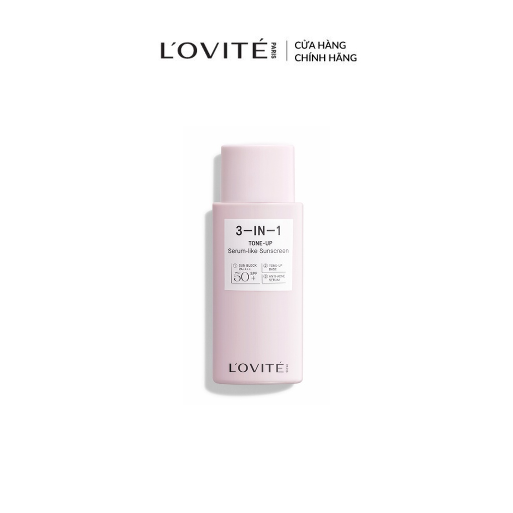 Kem chống nắng nâng tông Lovite 3-in-1 Tone-up Serum-like 50ml