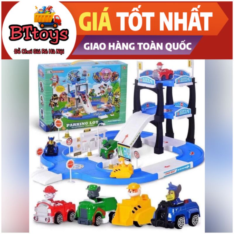 Chó Cứu Hộ Paw Patrol đồ chơi Hộp 4 nhân vật kèm cầu trượt cho bé