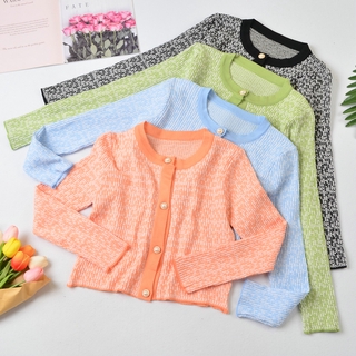 Áo Khoác Cardigan Dệt Kim Tay Dài Dáng Ôm Thời Trang Mùa Thu Phong Cách Hàn Quốc