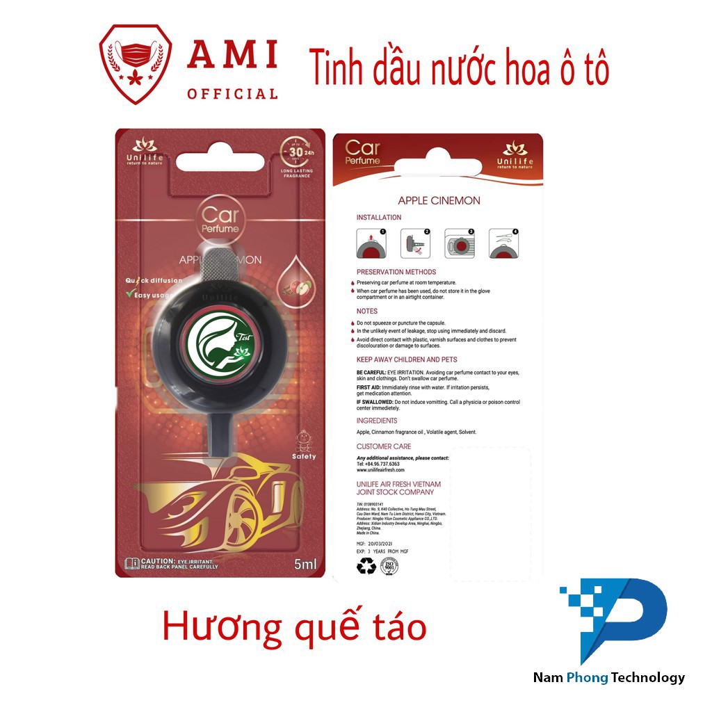 TINH DẦU NƯỚC HOA Ô TÔ HƯƠNG QUẾ TÁO - BẢO HÀNH CHÍNH HÃNG