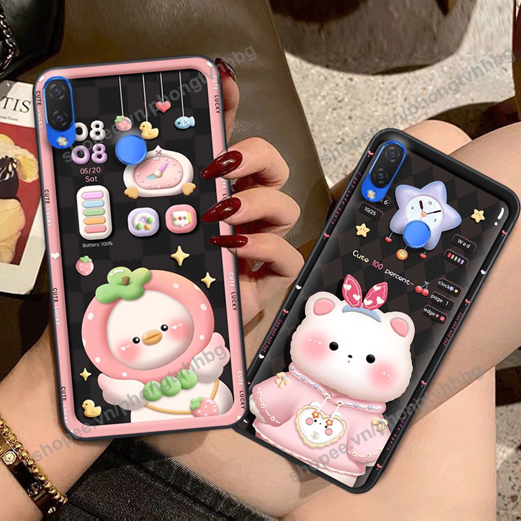 Ốp lưng Huawei Nova 3 / Nova 3E / Nova 3i gấu,thỏ trắng , đồng hồ dễ thương cute cực đẹp