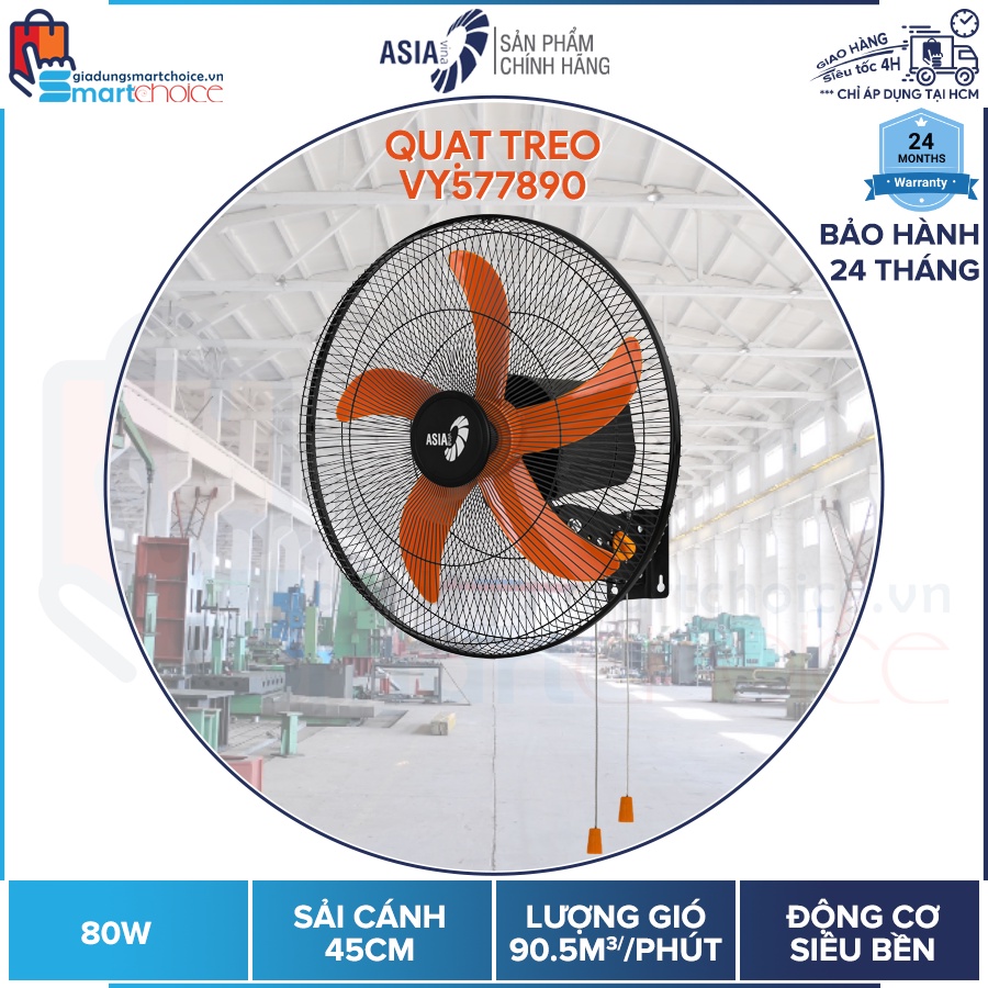 Quạt treo ASIA - Quạt treo ASIAvina L20002, mẫu mới 2022 VY577890, siêu mạnh, 80W, Bảo hành 2 năm