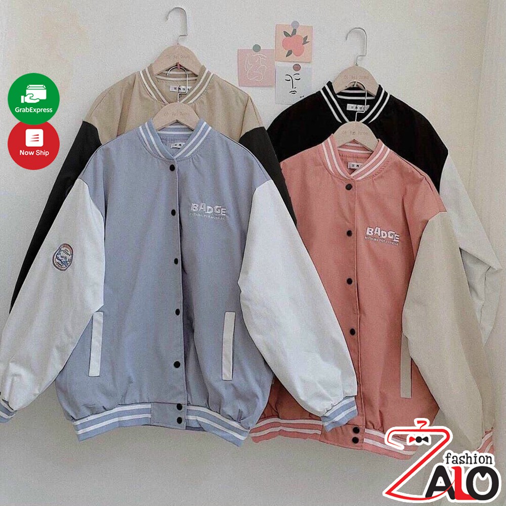 Áo Khoác Dù Bomber BADGE 2 Lớp Chống Nắng Form Rộng nam nữ ulzzang AKD4 ZALO Fashion