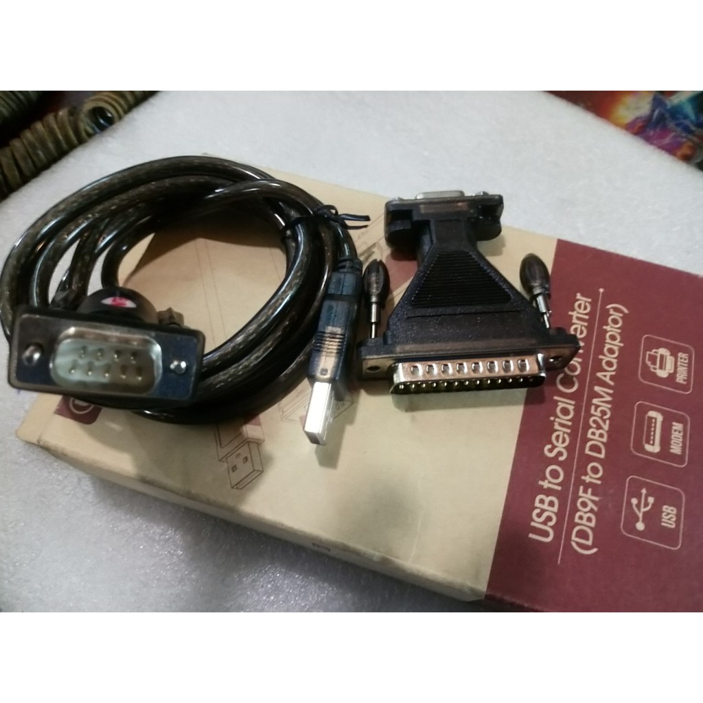 Cáp USB to Com (USB to RS232) 1.5M Unitek Y-105A kèm DB9F to DB25M Adapter