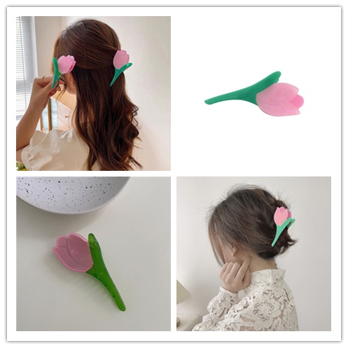 Kẹp Tóc Hình Hoa Tulip Nhiều Màu Thời Trang Dành Cho Nữ