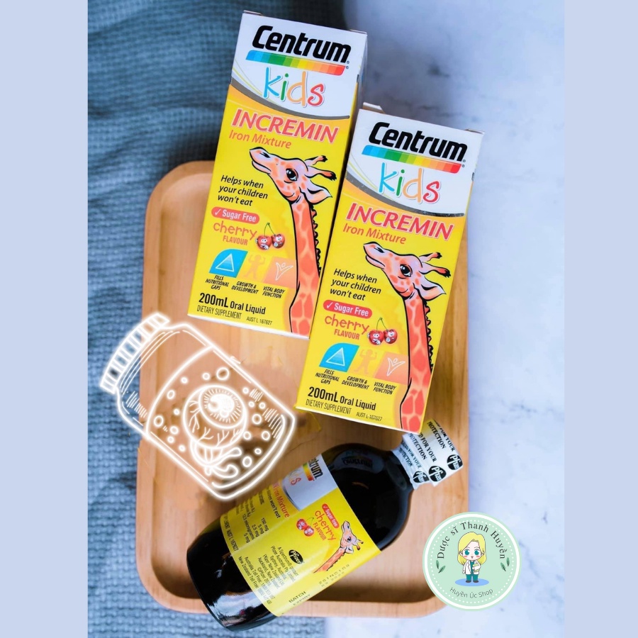 Siro Centrum Kids Incremin Iron Mixture, Úc (200ml) giúp ăn ngon miệng cho trẻ biếng ăn từ 6 tháng tuổi