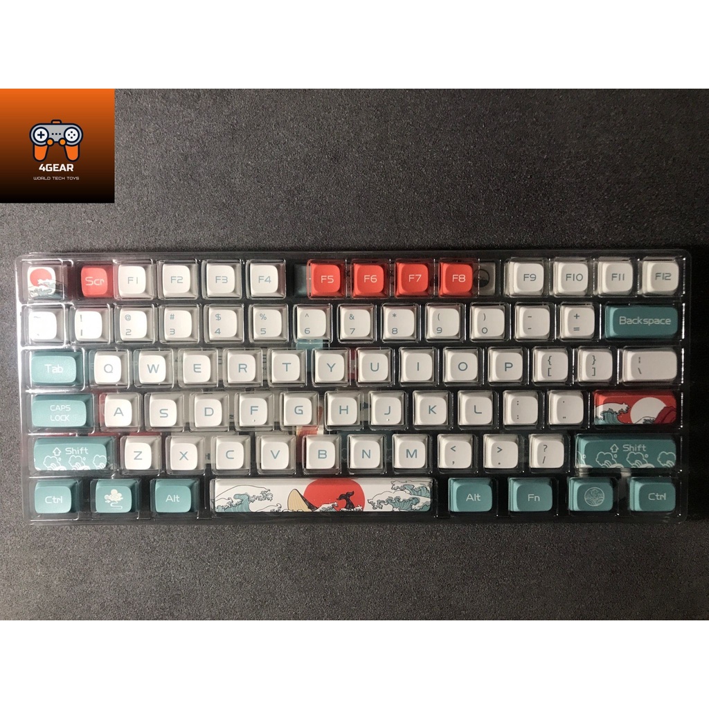 Keycap XDA Coral Sea in nhiệt dyesub, nhựa PBT dày, 117 nút bàn phím cơ