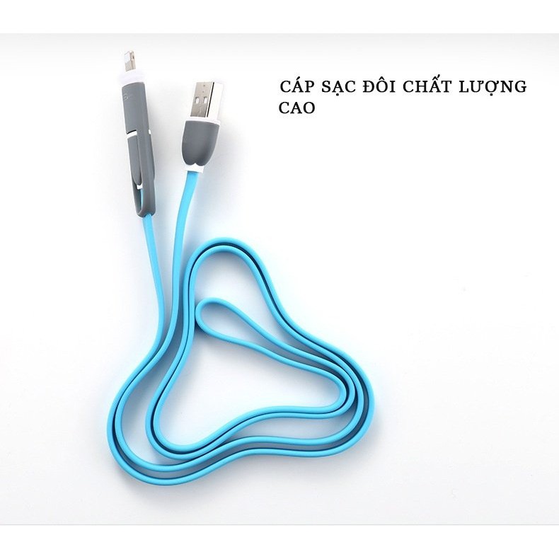 Dây cáp sạc đôi 2 trong 1 cho cả ĐT IPvà Androi