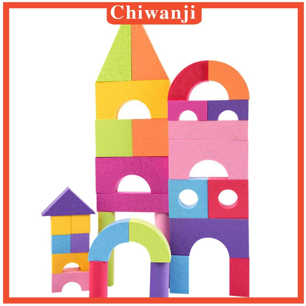 [CHIWANJI] 50pcs Kid Soft & Safe Foam Building Block Baby Educational Assembly Toy Gift