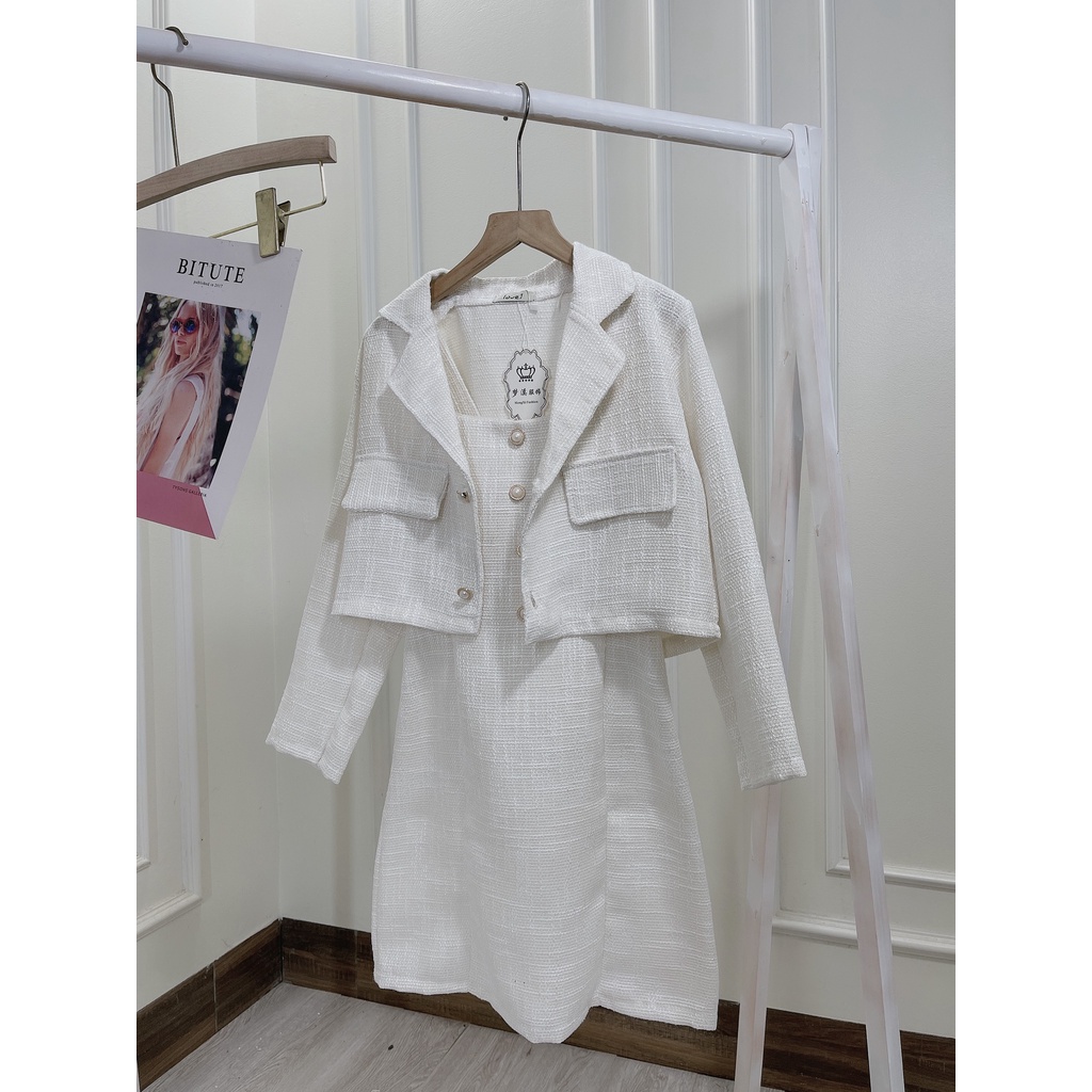 ÁO DẠ TWEET TRẮN DÁNG VEST 2 LỚP THANH LỊCH THỜI TRANG | BigBuy360 - bigbuy360.vn