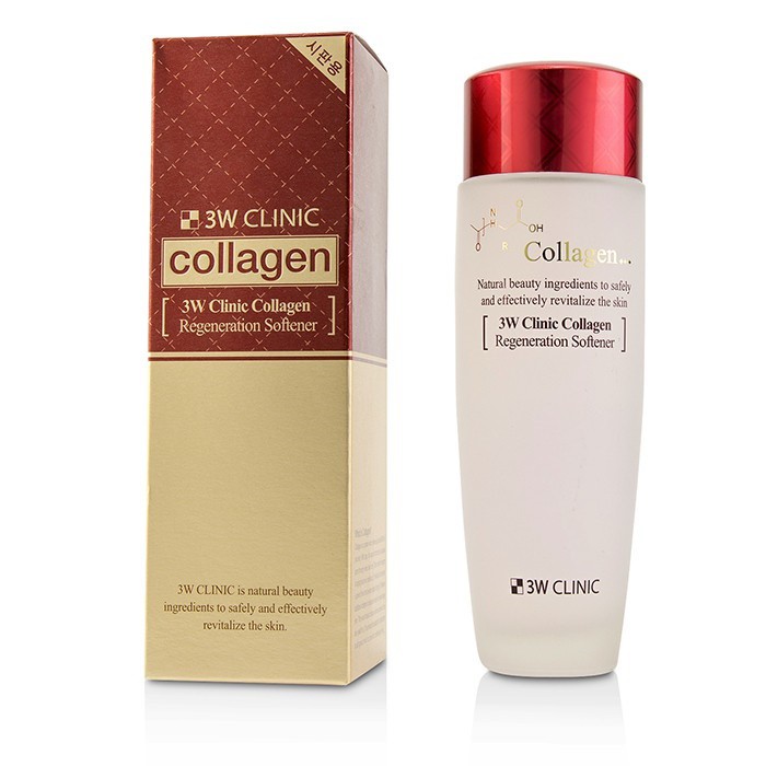 Combo Nước hoa hồng &amp; Kem dưỡng trắng, chống lão hoá 3W Clinic Collagen Regeneration (Softener 150ml + Cream 60ml)