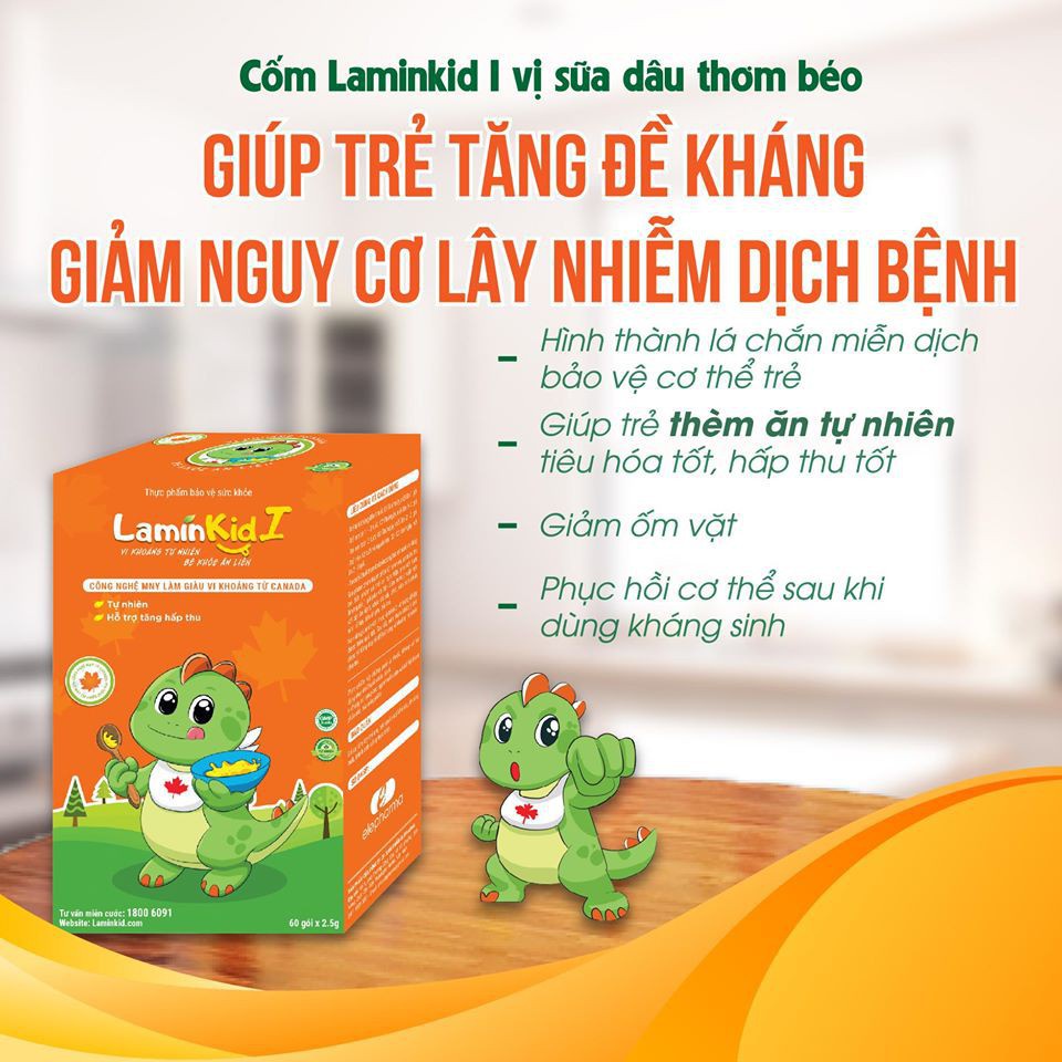 [COMBO 3 HỘP] Cốm Laminkid I - Tiêu hoá tốt, trẻ ăn ngon, giúp tăng sức đề kháng và tăng cân tự nhiên