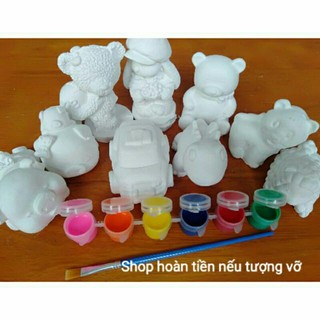 Tô tượng 10 con + màu + cọ .Tượng thạch cao cho trẻ - Đồ Chơi Giá Tốt