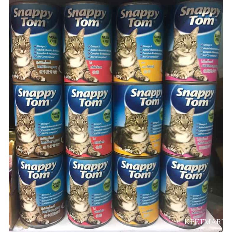 Combo 12 Lon Pate Cho Mèo Snappy Tom (12 X400G)