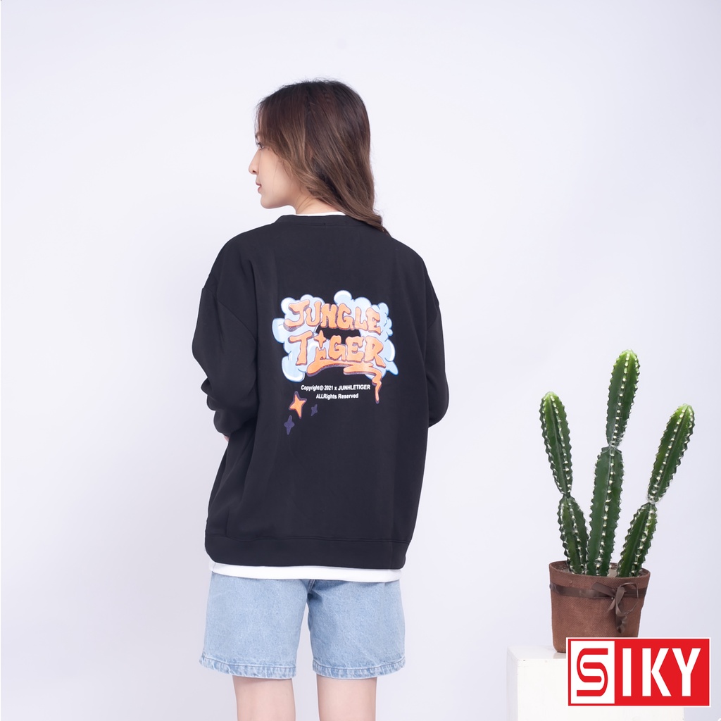 Áo sweater nữ chất nỉ tay phồng giả 2 vạt dưới phối chữ Jungle Tiger siêu xinh - SLIKY HX12 | BigBuy360 - bigbuy360.vn