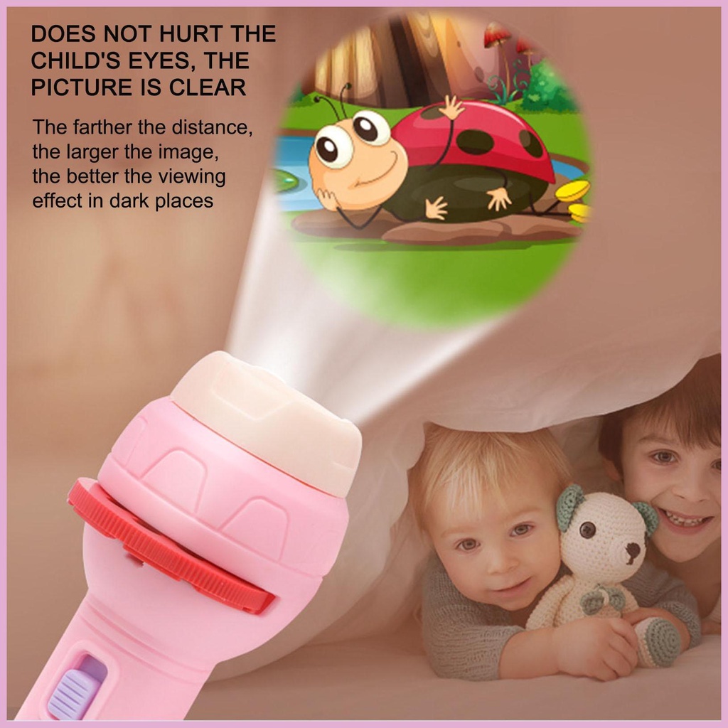 Đồ Chơi Đèn Pin Chiếu Hình Động Vật Trái Cây 56 Hình Cho Trẻ Em 4-8 Tuổi