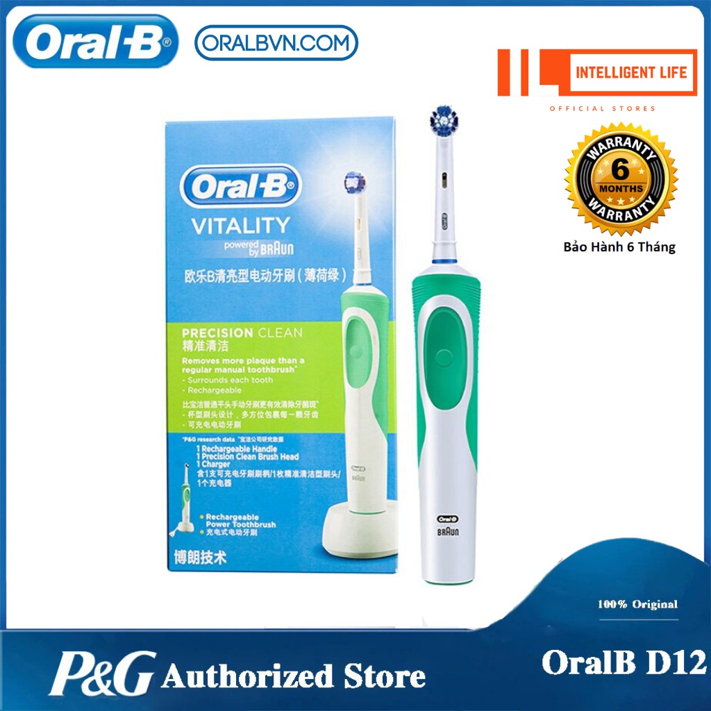 Bàn chải điện đánh răng tự động Oral-B D12 làm sạch răng, chống mảng bám và hạn chế viêm nướu