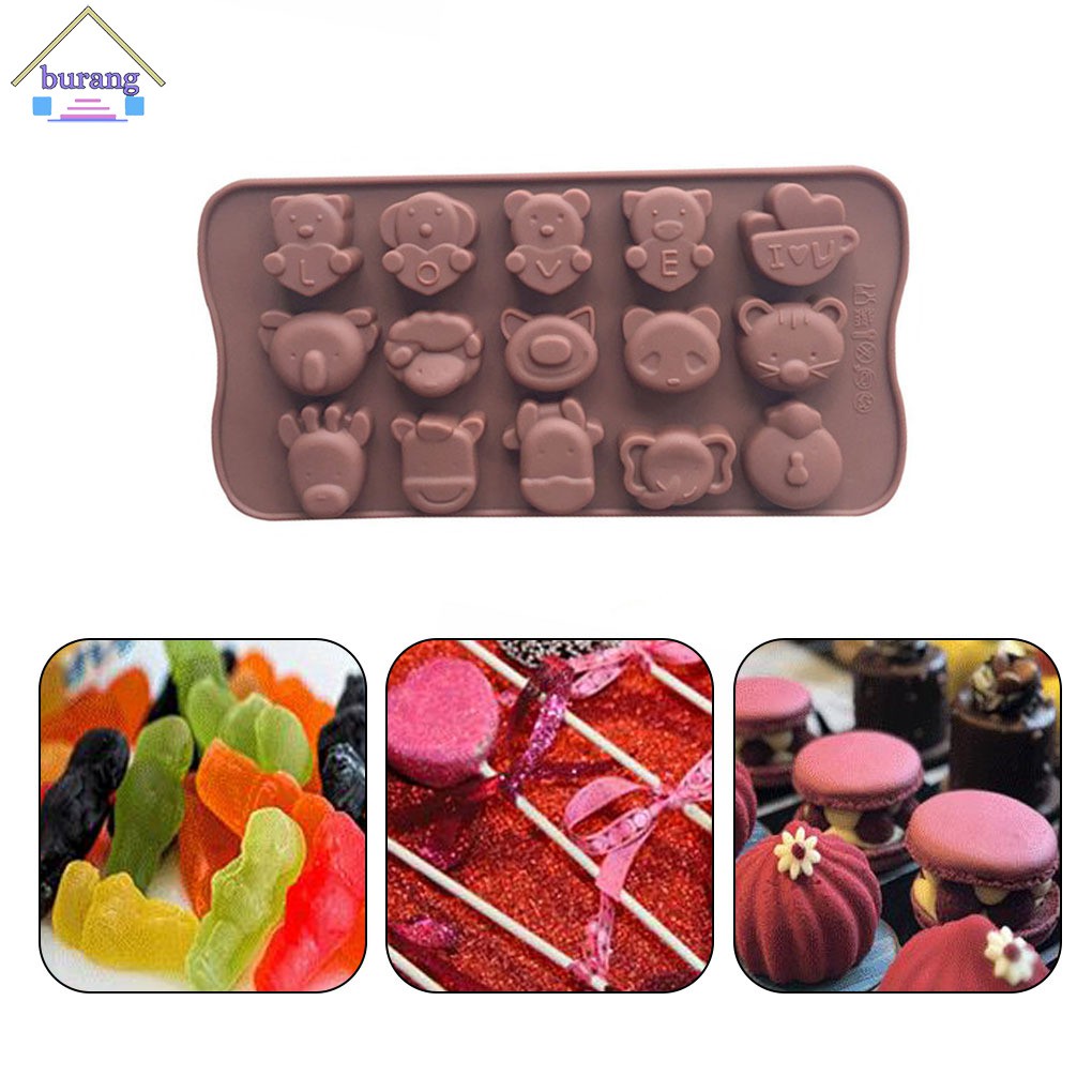 Khuôn silicone họa tiết động vật dễ thương dùng làm socola/bánh kẹo