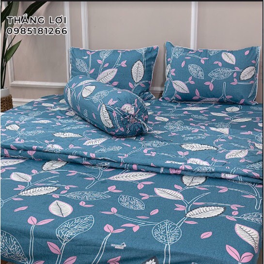 Drap Cotton 100% Thắng Lợi chính hãng Mẫu Lá Ngọc IN LOGO THẮNG LỢI vệ sinh dễ dàng.