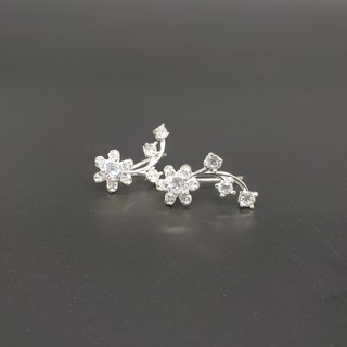 Bông tai bạc ta cho nữ - bông tai bạc ta kẹp hoa bt020
