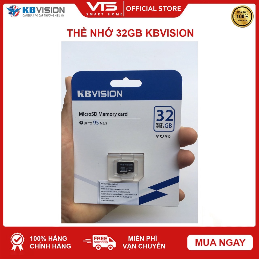 Thẻ nhớ KBVISION 32GB MicroSD Ultra Class 10, 32GB | 64GB | 128GB Chuyên dụng cho Camera - VTS Store