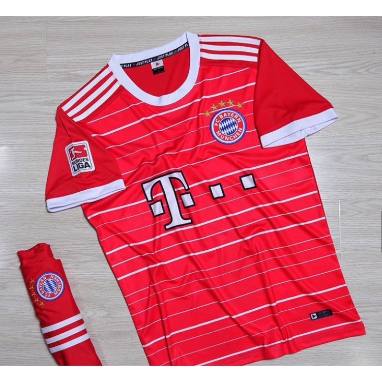 Quần Áo Bóng Đá, Đồ Đá Banh Bayern Munich Đỏ 2022 2023 - Thun Lạnh Cao Cấp, Không Nhăn, Không Xù Lông