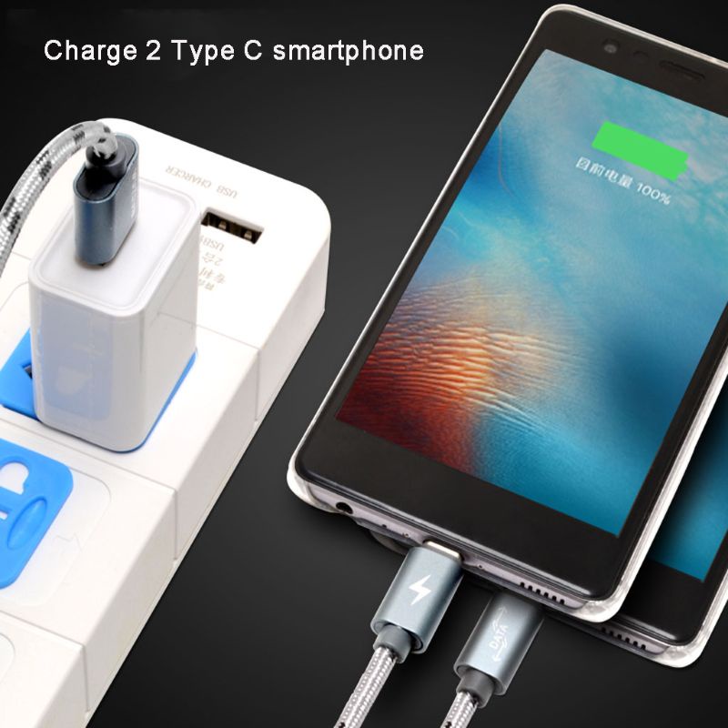 Đầu Chia Cổng Sạc USB 2.0 Type C/C 2 Trong 1 Tiện Dụng