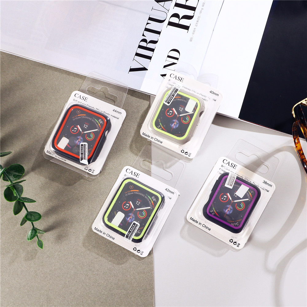 Vỏ đồng hồ Apple hai màu bằng PC bảo vệ màn hình iWatch 41mm 45mm 38mm 40mm 42mm 44mm series 7/1/2/3/4/5/6 / se