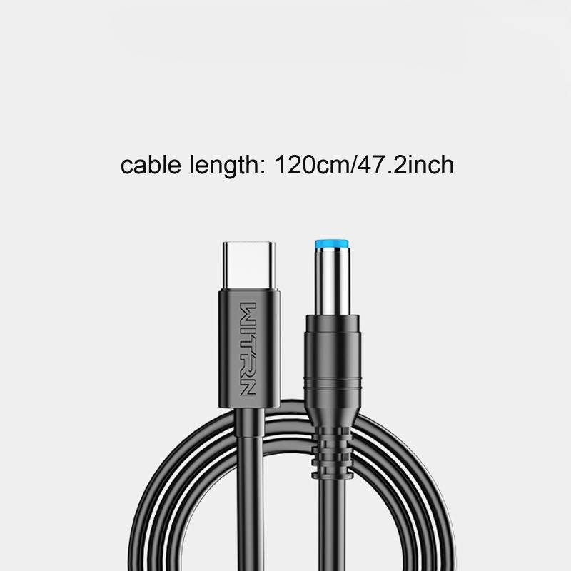 Dây Cáp Nguồn USB C PD Sang 12V 5.5x2.5mm 120cm Cho Máy Tính