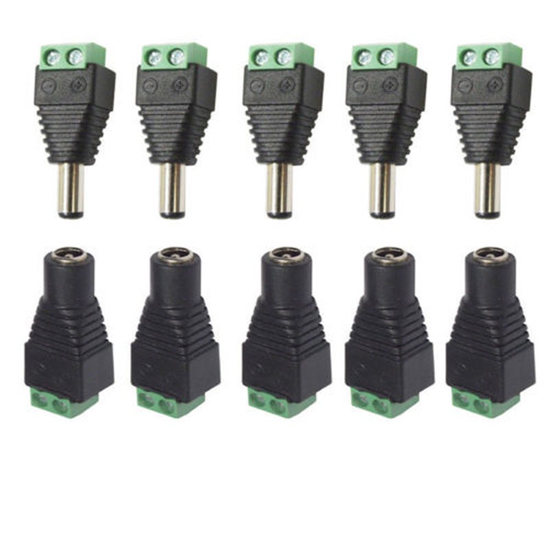 5 Dây Cáp Nối Nguồn Dc 2.1x5.5mm Cho Dây Đèn Led 3528 / 5050 / 5730