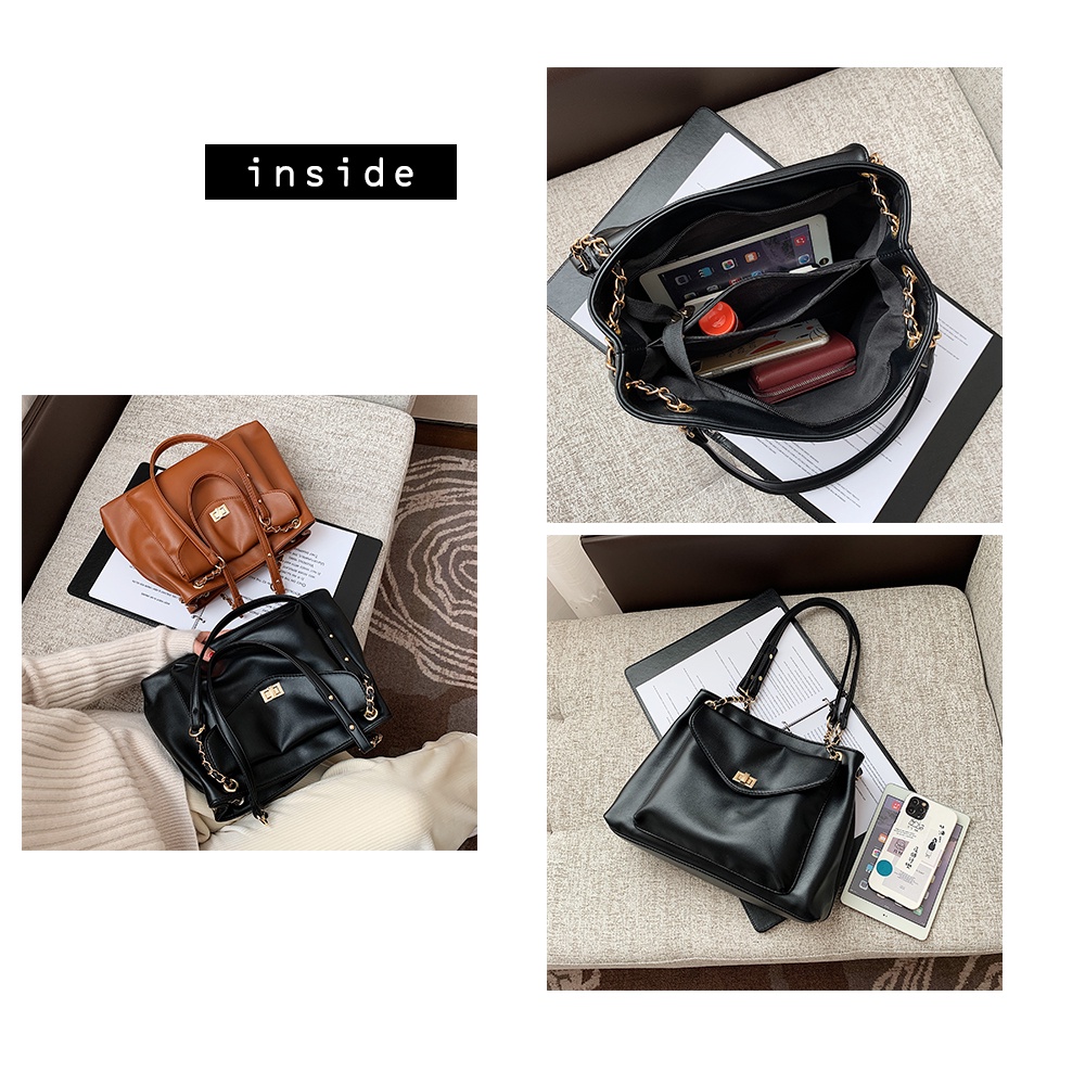 Túi xách nữ kẹp nách đeo chéo dây xích đẹp thời trang giá rẻ sang trọng cao cấp vintage da mềm size to công sở