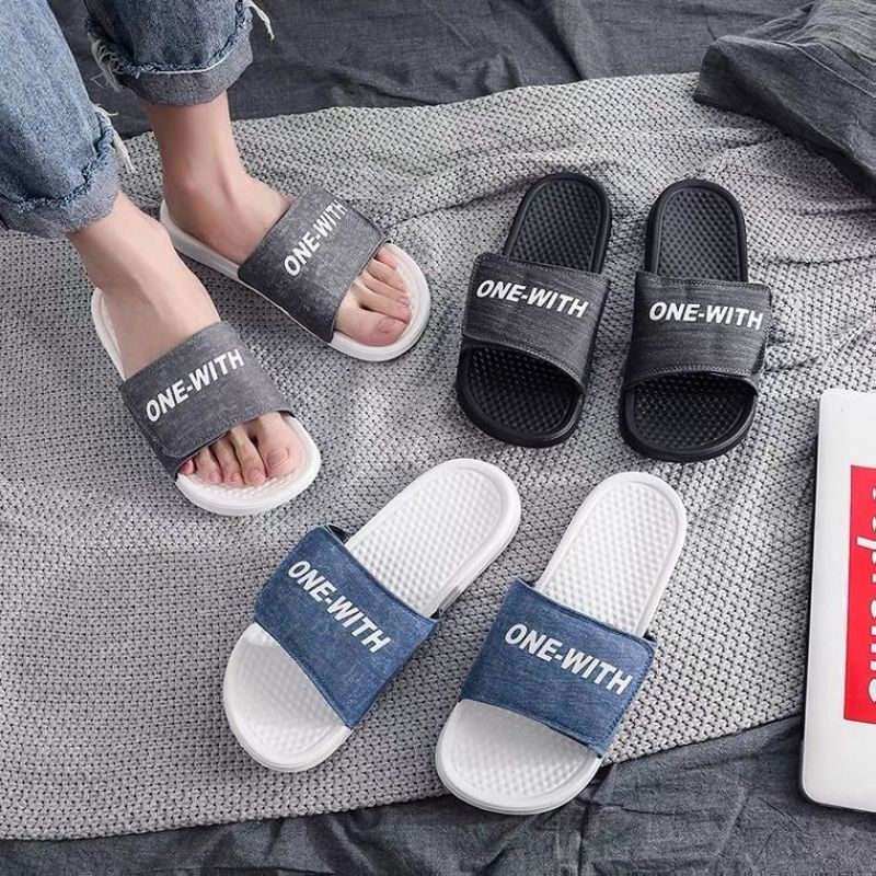 Oeggeo shop Denim men slippers boys shoe waterproof non-slip