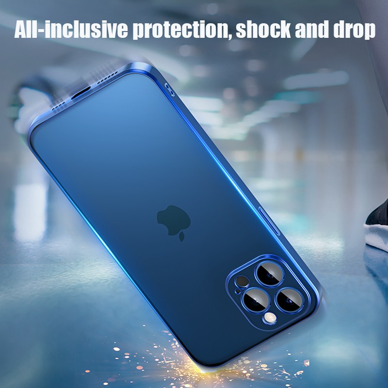 Ốp điện thoại TPU mềm hình vuông viền màu nhiều màu lựa chọn cho iPhone 12 mini pro Max 11 | BigBuy360 - bigbuy360.vn