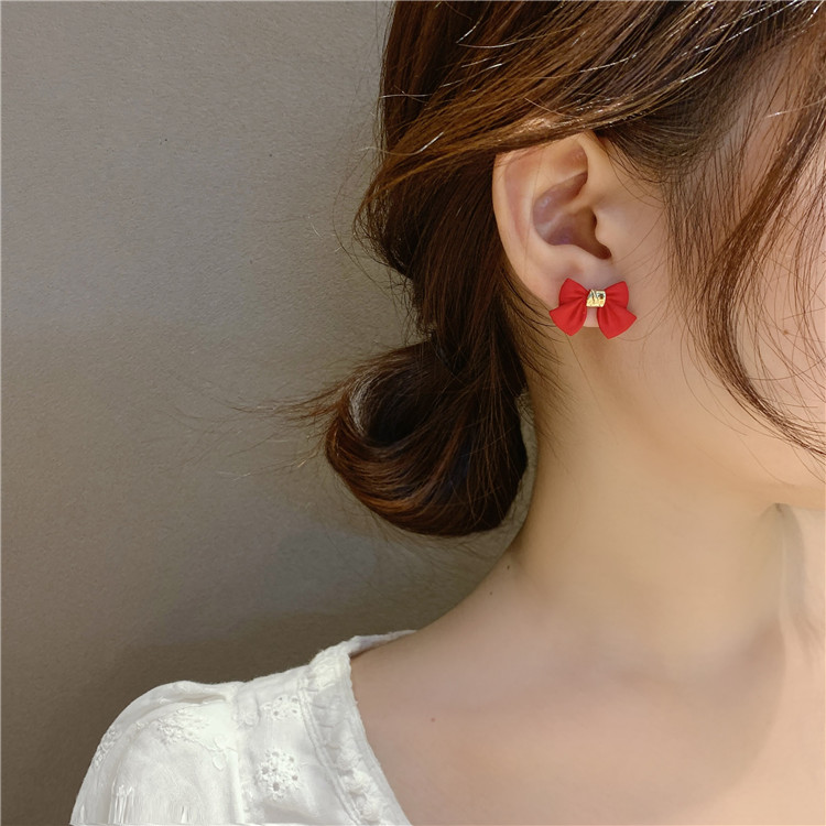 Khuyên Tai Nơ Đen Phong Cách Hàn Quốc Cổ Điển Dành Cho Nữ