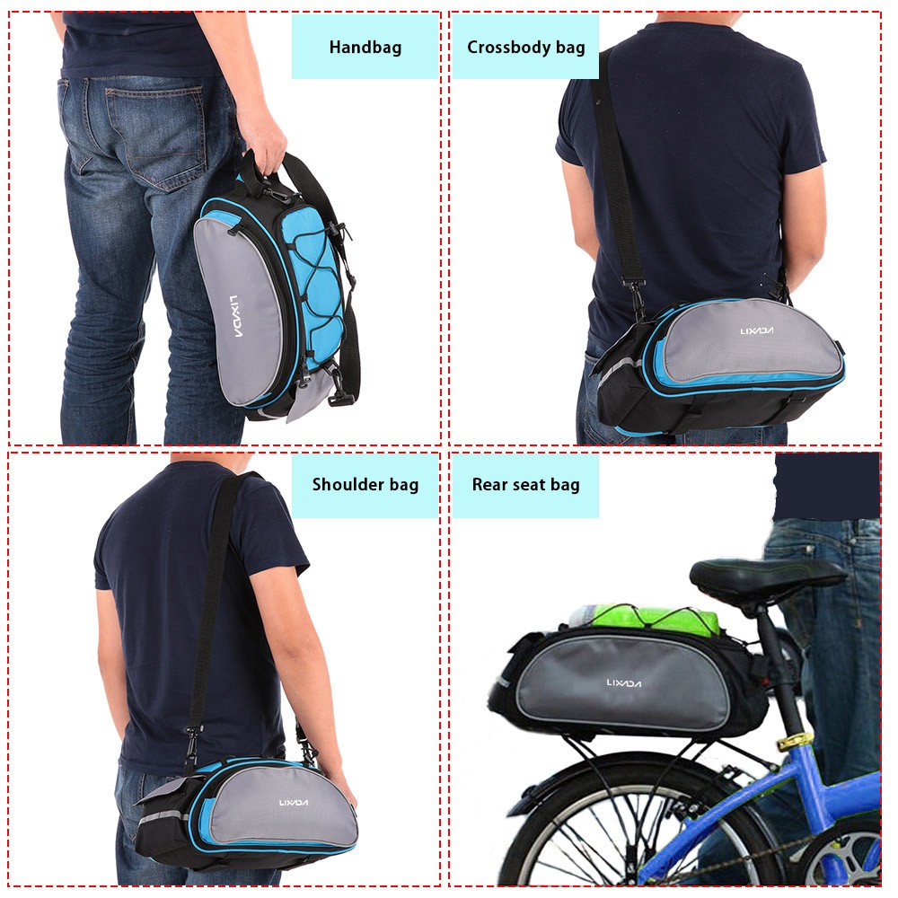 Túi treo sau xe đạp Lixada 13L dùng để đựng đồ đa năng chất lượng cao