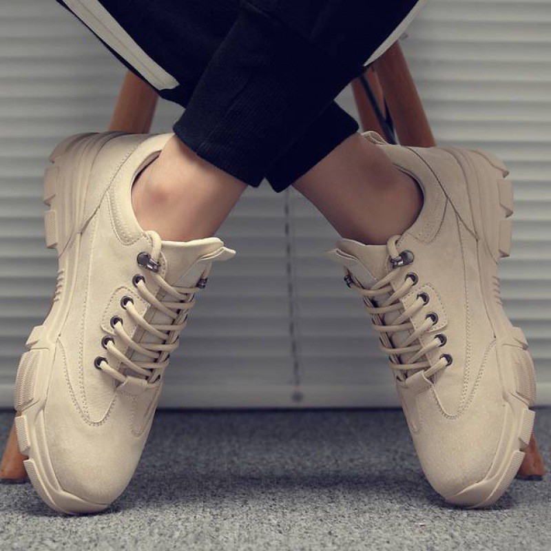Giày Boots Da Lộn Cực Chất Cổ Thấp BCT002 - Kaki